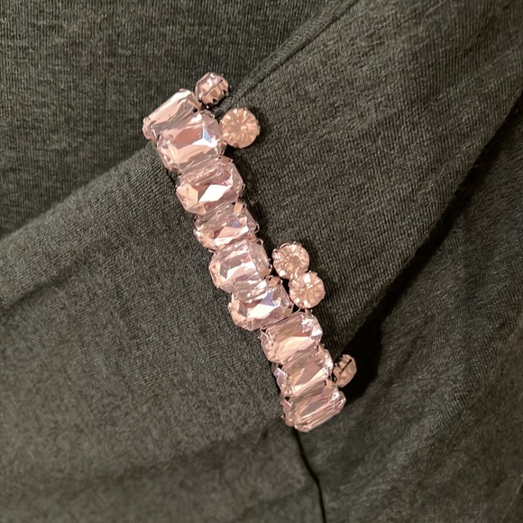 Lauter Brand embellished shirt S green hi lo - Picture 3 of 4